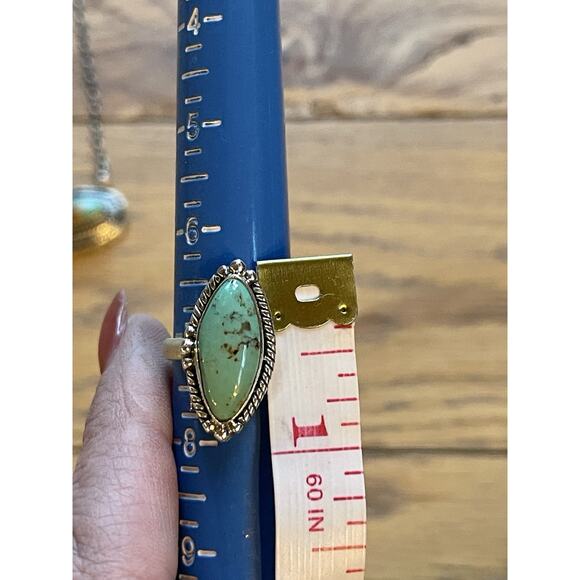 Sterling Silver Turquoise Ring Southwest Navajo Style Adjustable Stamped .925 - Picture 6 of 8